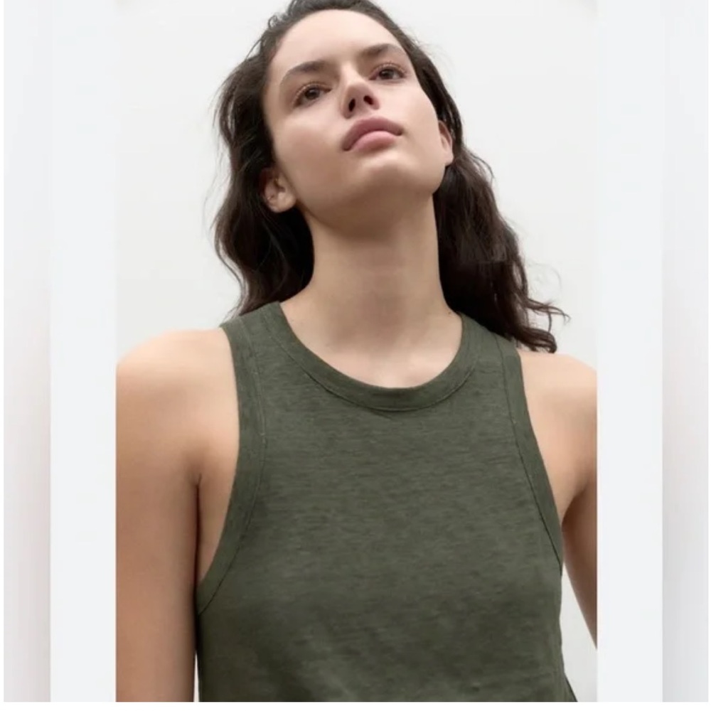 Madewell Westville Green Cotton Tank Top